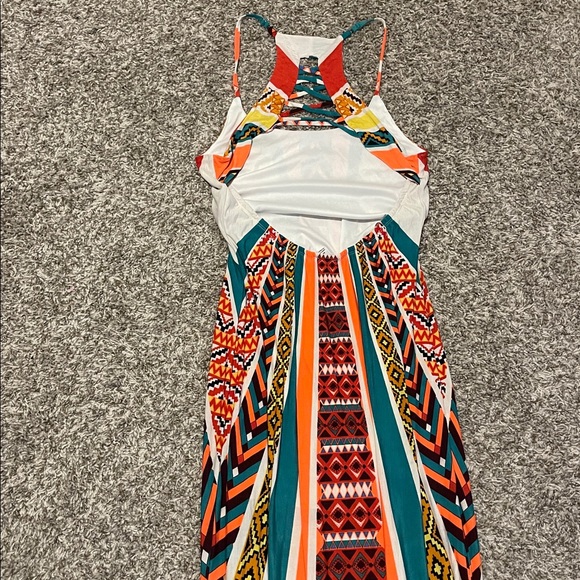 Sun Coast Dream Maxi Dress Orange double slit - Picture 10 of 11